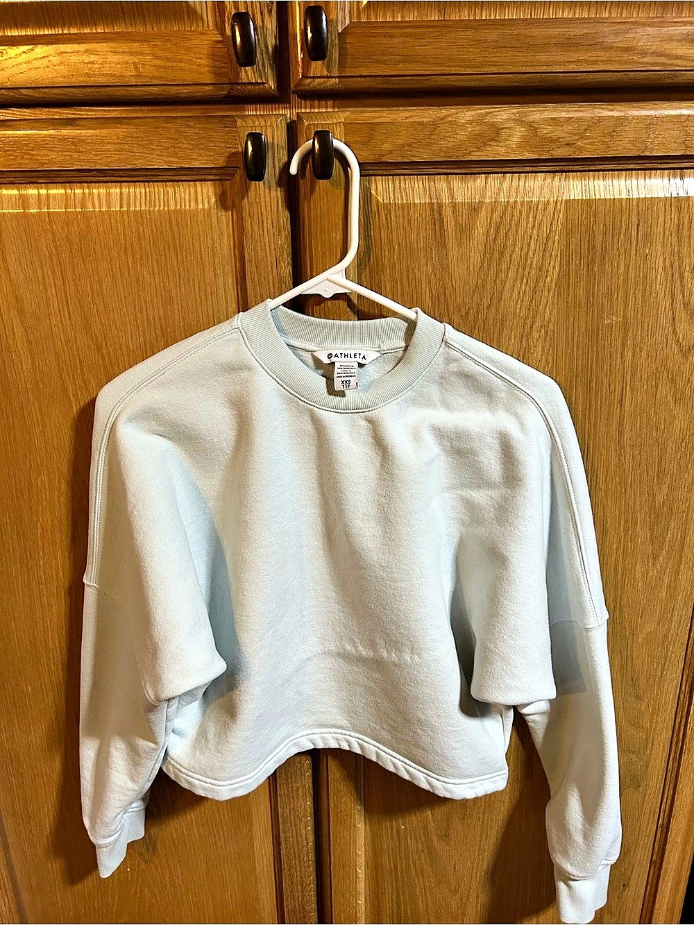 Athleta Coaster Luxe Sweatshirt Cropped Sweatshirt White XXS